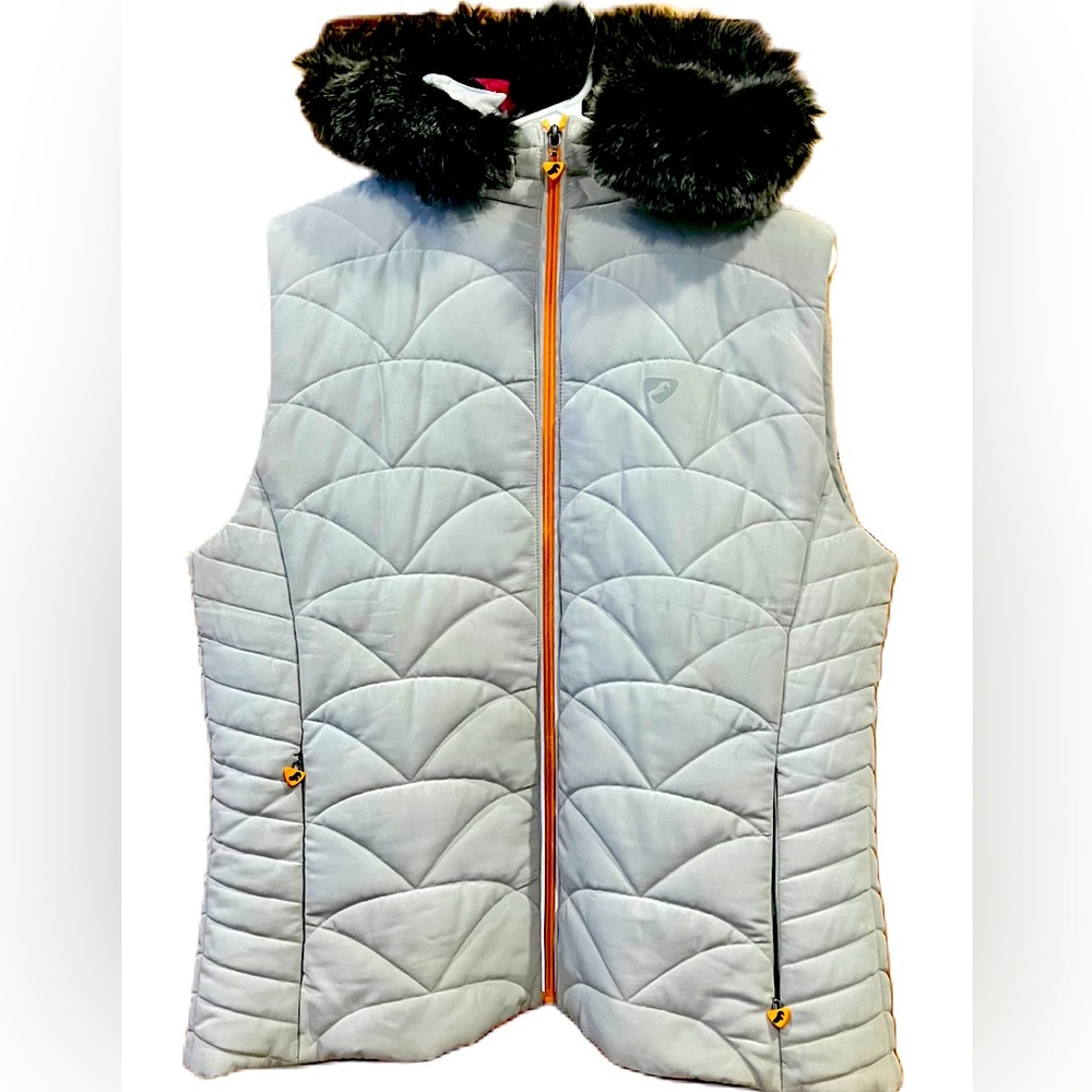 Shires Women’s Aubrion Thistledown Padded Gilet Vest, XXL, Gray.
